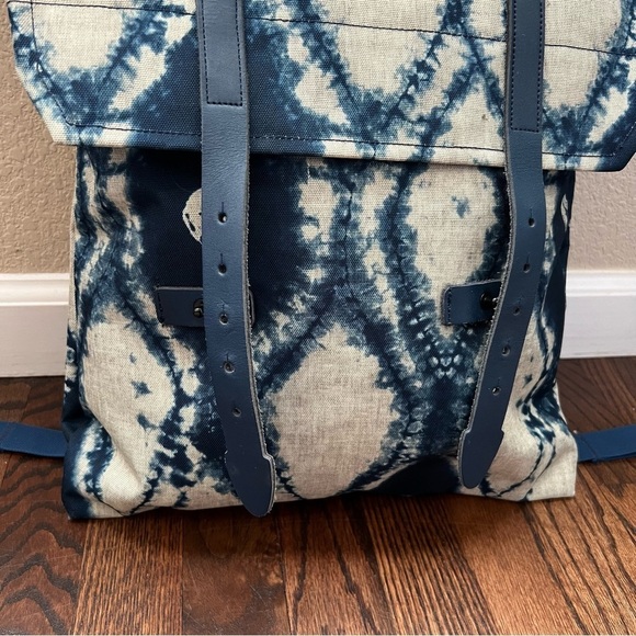 Burton Taylor Backpack Canvas Blue Tie Dye Snowboarding Daypack Laptop School, main image 5